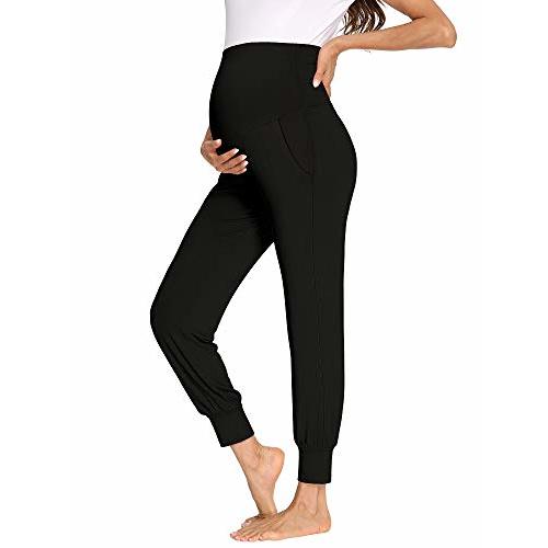 fitglam Women's Maternity Pants Over Belly Lounge Pajamas Clothes Pregnancy Must Haves Joggers with Pockets