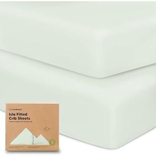 2-Pack Crib Sheets for Boys, Girls - Viscose Derived from Bamboo Fitted Crib Sheet, Baby Crib Sheets Neutral, Crib Mattress Sheet, Toddler Bed Sheets, Baby Sheets for Crib Fitted Sheets (Aloe)