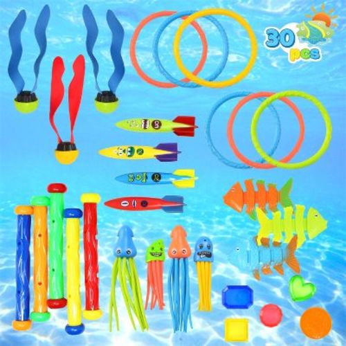 Joyfy 18 Pcs Diving Pool Toys for Kids, Swimming Pool Diving Toy Set with Storage Bag, Underwater Adventure Swim Pool Games for Kids Toddlers : Target