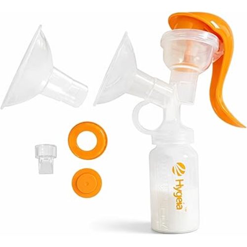 Hygeia Manual Breast Pump | One-Hand Use | Lightweight & Portable | BPA-Free | Comfortable, Quiet Suction | Includes 24mm & 28mm Flanges