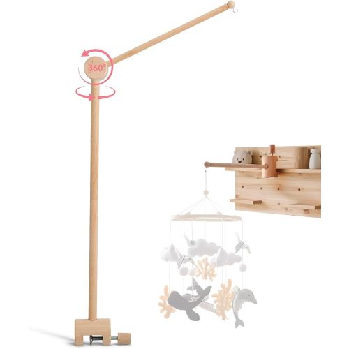 HI BABY MONMENT Crib Mobile Arm - Baby Mobile Hanger with 360° Vertical Adjustment, Stabilizing Attachment for Added Safety, Mobile Arm for Crib, Sturdy & Secure Design for Nursery Mobile