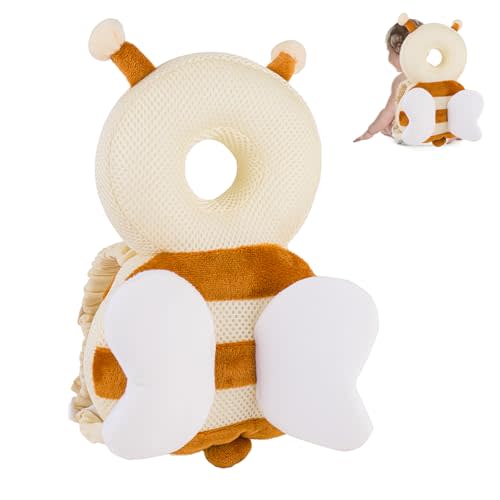 Baby Head Protector Backpack, Toddler Toddler Head Protector, Toddler Head Protector Padded Backpack Elasticated Carrier Wear (Bee)
