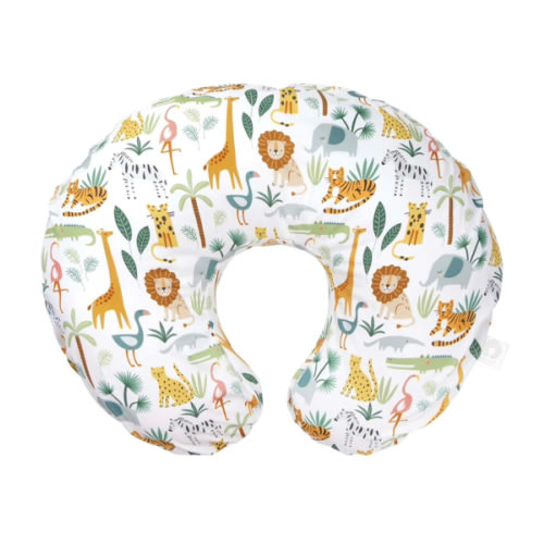 Boppy Original Nursing Pillow, Colorful Wildlife, Ergonomic Nursing Essentials for Bottle and Breastfeeding, Firm Fiber Fill, with Removable Pillow Cover, Machine Washable
