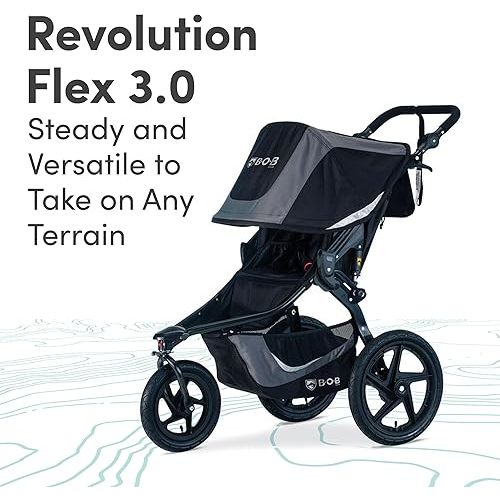 BOB Gear Revolution Flex 3.0 Jogging Stroller, Graphite Black