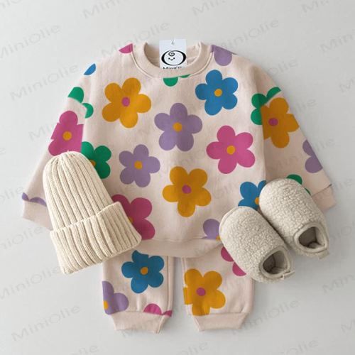 Baby Beige Colorful Floral 2-piece Set