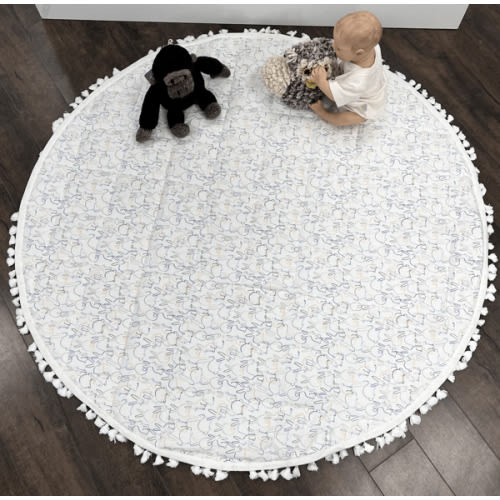Round Play Mat - Bunnies | 100% Organic - Finn + Emma