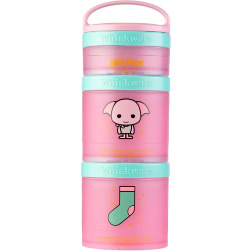 Whiskware Harry Potter Stackable Snack Containers for Kids and Toddlers, 3 Stackable Snack Cups for School or Travel, Dobby - 1