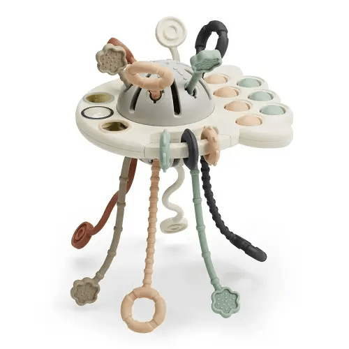 GOPO TOYS Montessori Toys for 18+ Months Old - Baby Sensory Toys for Boys and Girls - Silicone Pull String Activity Toy for Toddlers - Learning & Educational Toys for Kids - Babies Birthday Gifts