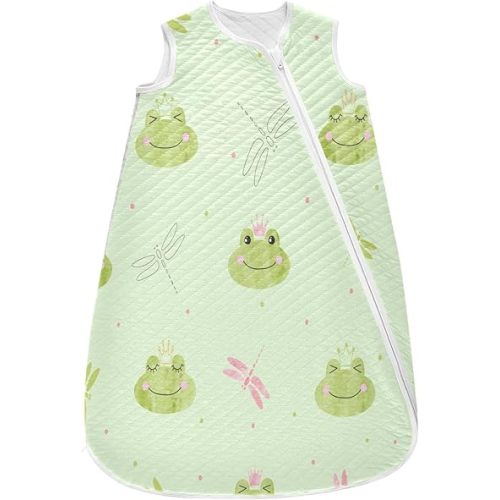 vvfelixl Cute Frogs Dragonflies Baby Sleeping Bag,Baby Wearable Blanket,Baby Sleep Sack Sleep Suit for Toddler Infant Newborn 0-6 Months