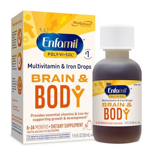 Enfamil Poly-Vi-Sol with Iron Liquid Multivitamin Drops, Supports Growth & Development*, 50mL Bottle
