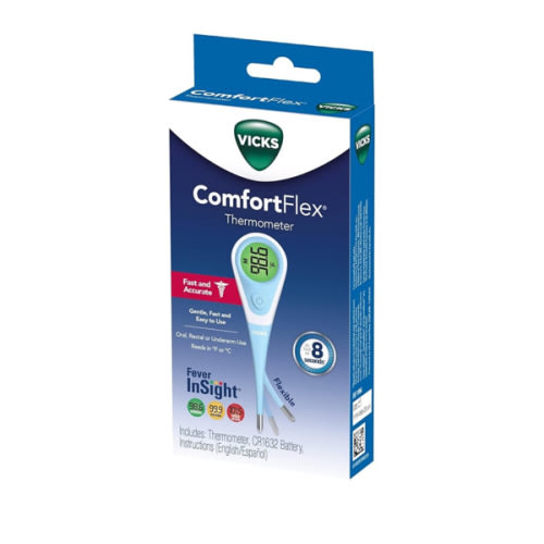 Vicks ComfortFlex Digital Thermometer – Accurate, Color Coded Reading in 8 Seconds – Digital Thermometer for Oral, Rectal or Under Arm Use