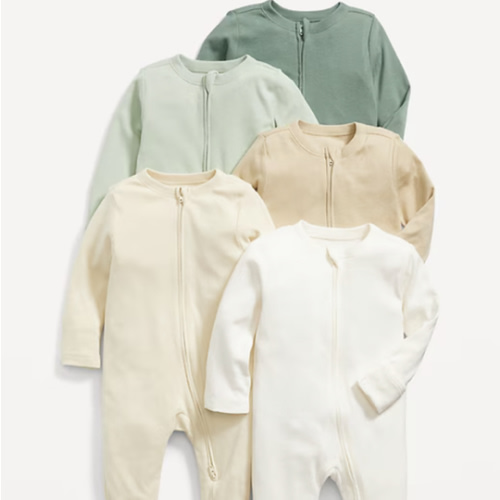 Unisex 2-Way-Zip Footie Sleep & Play One-Piece 5-Pack for Baby | Old Navy