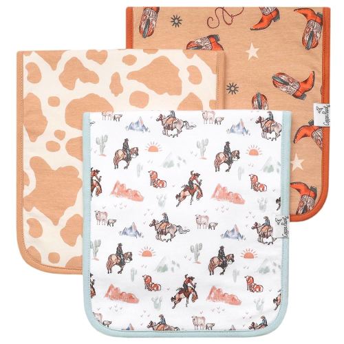 Copper Pearl Baby Burp Cloth Large 21''x10'' Size Premium Absorbent Triple Layer 3-Pack Gift Set Boone