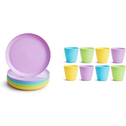 Munchkin® Multi™ Baby and Toddler Plates, 8 Pack & Multi™ Open Training Toddler Cups, 8 Ounce, 8 Pack