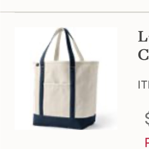 Medium Natural 5 Pocket Open Top Canvas Tote Bag | Lands' End