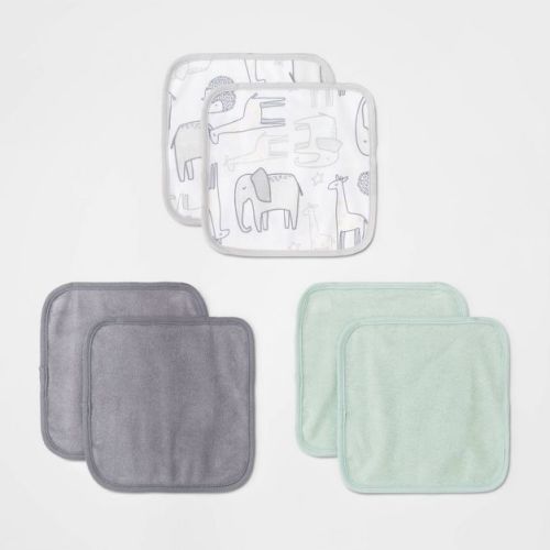 Baby 6pk 'Little Peanut' Washcloth Set - Cloud Island™ Green