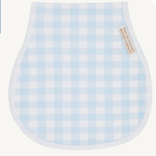 Oopsie Daisy Burp Cloth - Buckhead Blue Gingham with Worth Avenue Whit