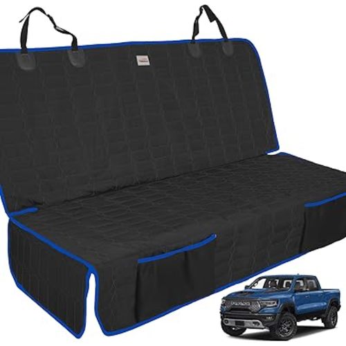 Back Seat Cover for Dogs, Washable Bench Seat Covers for Trucks,Nonslip Truck Seat Cover Protector for F150/Ram1500/GMC Sierra/Toyota/Chevrolet Silverado,Car Seat Covers for Dogs