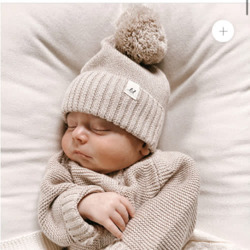 Luna + Luca Pom Beanie - Heather Beige