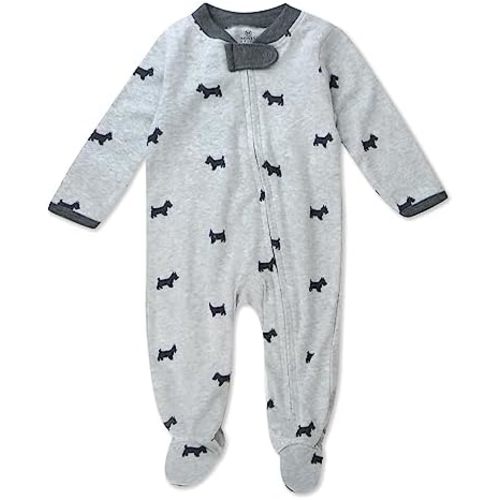HonestBaby Baby Boys' Sleep and Play Footed Pajamas One-Piece Sleeper Jumpsuit Zip-front Pjs Organic Cotton