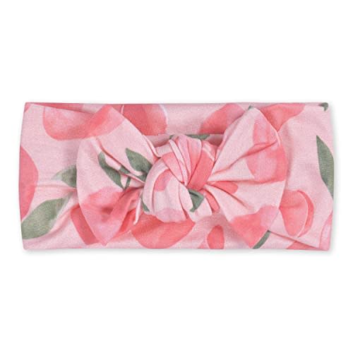 Gerber Baby Girls Buttery Soft Headband with Bow with Viscose Made from Eucalyptus, Just Peachy, One Size