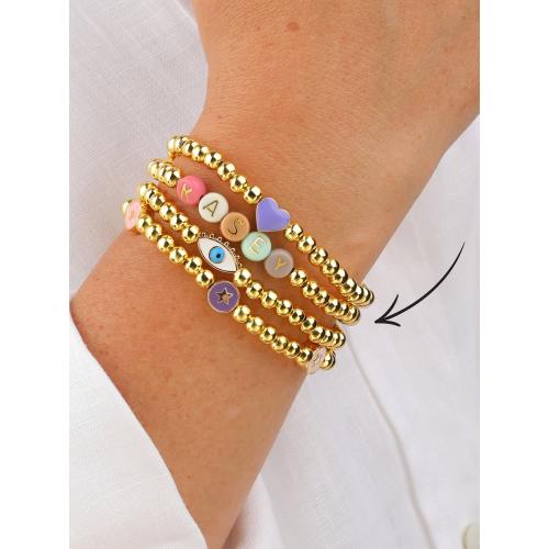 Real 14K Gold Filled or Silver Bead Custom Name Bracelet | Heishi Bracelet | Gift For Her | Mom Bracelet | Beaded Bracelet