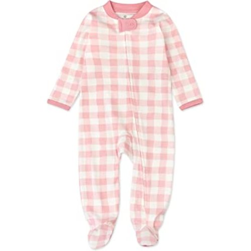 HonestBaby Footed Sleep & Play Pajamas Organic Cotton for Infant Baby Girls (LEGACY)