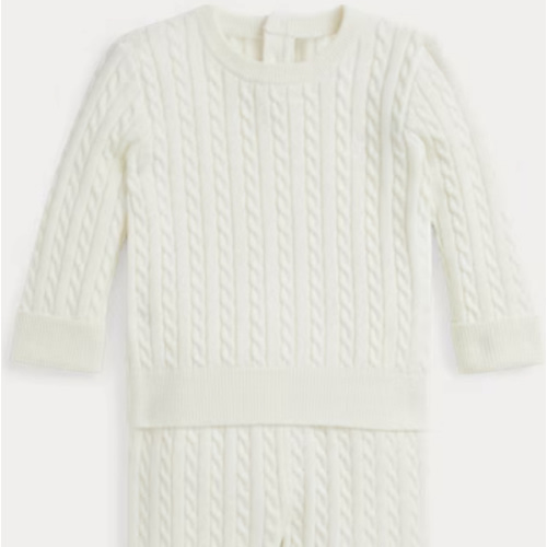 Ralph Lauren: Mini-Cable Cotton Sweater & Pant Set