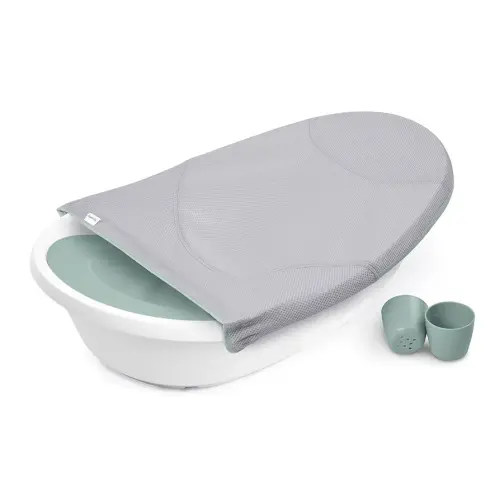 Ingenuity Room to Soak 4-in-1 Baby Bath Tub, Newborn to Toddler, Adjustable Full Coverage Sling, Supportive Seat, Includes 2 Pour & Rinse Cups, Easy Release Drain Plug, 0M+