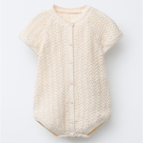 CROCHET KNIT ROMPER - Ecru | ZARA United States