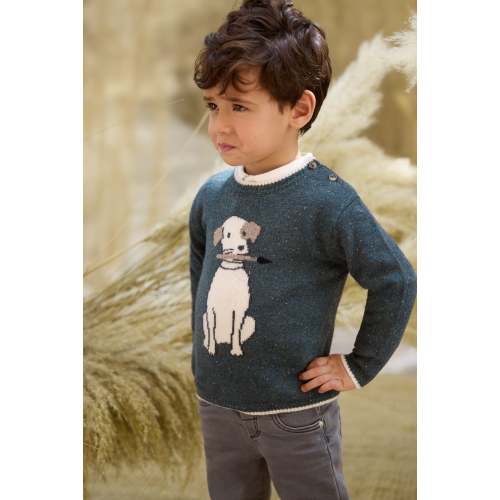 Sweater - Green Illustration dog