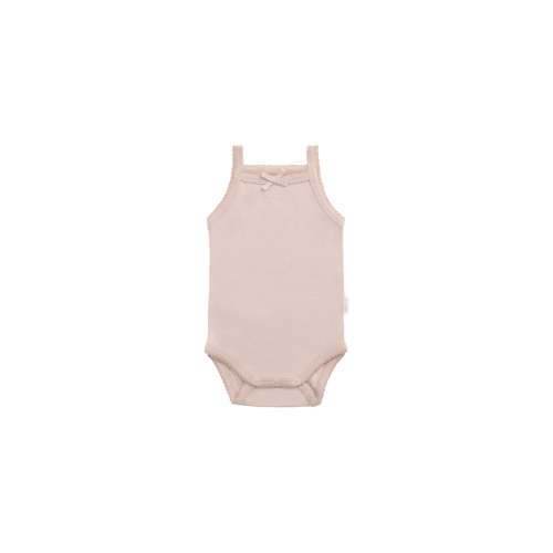 Organic Cotton Bridget Singlet Bodysuit - Shell Pink, 6-12 Months