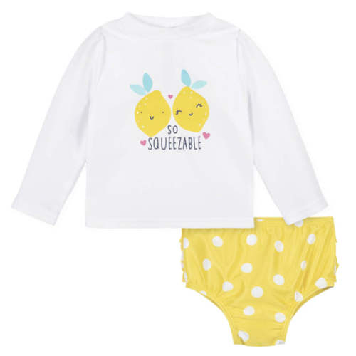 2-Piece Baby & Toddler Girls UPF 50+ Lemon Squeeze Rash Guard & Swim B – Gerber Childrenswear
