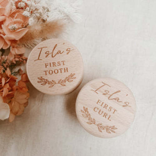 Wooden Tooth or Curl Keepsake Box