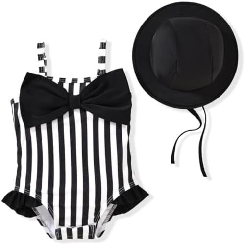 Sleeveless Bathing Suit with Hat