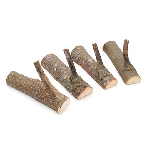 YANGQIHOME Pack of 4,Vintage Real Wood Tree Branch Wall Hook, Farmhouse Rustic Decorative Wooden 3M Adhesive Hooks, Strong Suction Cute Coat Hooks. (Width 4cm-5cm)