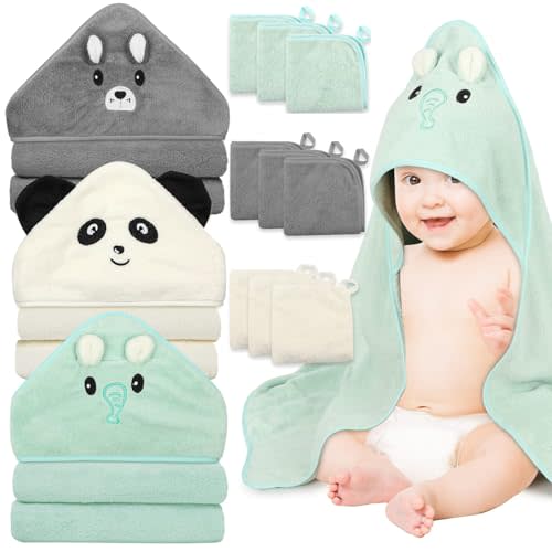 Hooded Towel & Washcloth Set 12pc