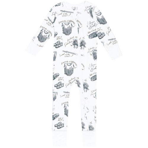 Armor of God White PJ Footed Onesie Bamboo – Holy Pals