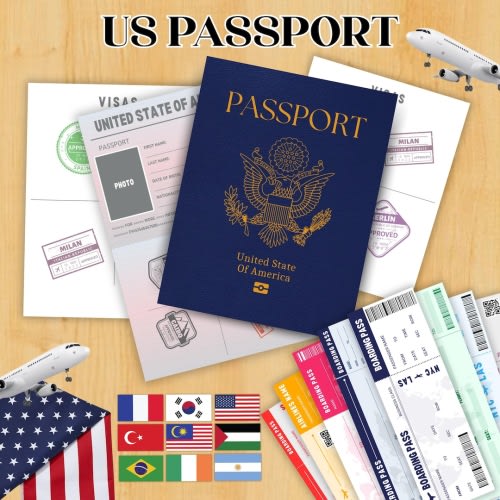 Editable Us Passports for Kids, Printable Passport for Kid for Playing Travel and Learning,kids Boarding Pass, Stamps & Visas Canva Template - Etsy