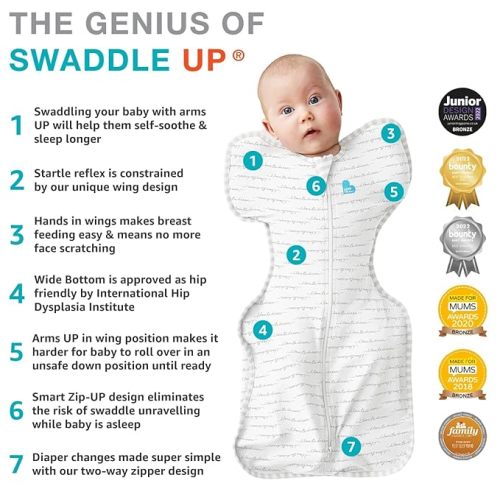 Love to Dream Swaddle, Self-Soothing Swaddles for Newborns & Babies, Sleep Sack, Swaddle Up, Baby Essentials, Baby Registry (Olive, Small (8-13lbs.))