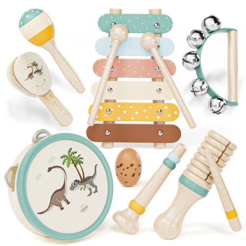 Montessori Toys for 1 Year Old, Musical Instruments for Kids, Dinosaur Baby Music Toys Xylophone for 12-18 Mouth, Education Gifts for Toddlers 1 2 3 Year Old Preschool Girls Boys with Storage Bag