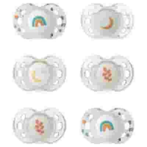 Tommee Tippee Night Time Glow in the Dark Pacifiers, Symmetrical Design, BPA-Free Silicone, 18-36 Months, Pack of 6 Pacifiers