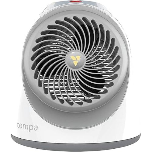 Tempa Nursery, Electric Space Heater for Baby with Locking Controls, Tipover Protection, Safety Shutoff, Hidden Cord Storage, 900W with Adjustable Thermostat, White