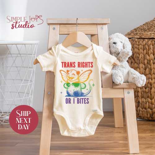 Trans Rights Opossum Baby Onesie® - LGBTQ Pride Outfit