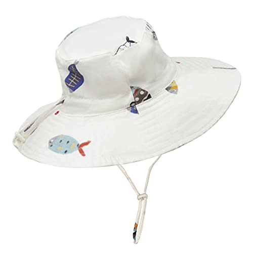 Acapeting Baby Sun Hat Toddler UPF 50+ Wide Brim Hat with Adjustable Chin Strap