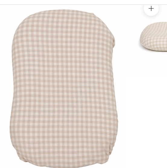 Beige Gingham Baby Lounger Cover