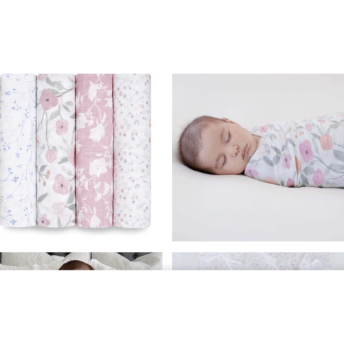 Floral Cotton Muslin Swaddles 4pk | aden + anais