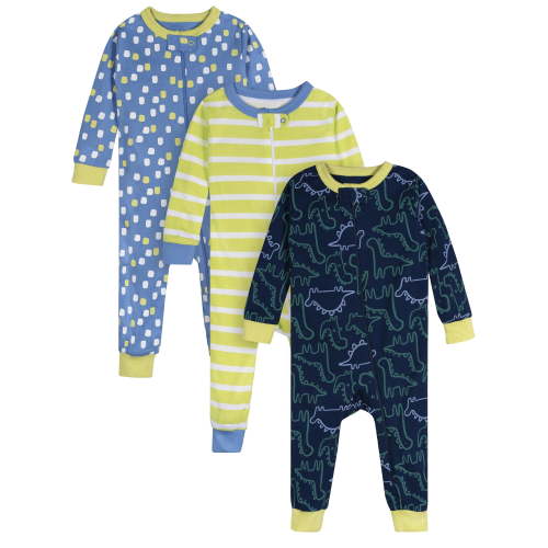 Onesies Brand Gender Neutral Footless Unionsuits, 3-Pack, Sizes 0/3 Months - 5T