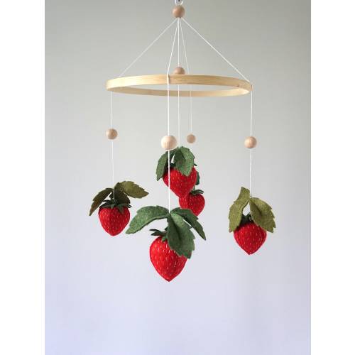 Baby mobile Strawberries /Nursery Mobile / Crib Mobile Baby / Baby Shower Gift / Mobile for Cribs / Nursery Decor / Cot mobile/fruit mobile