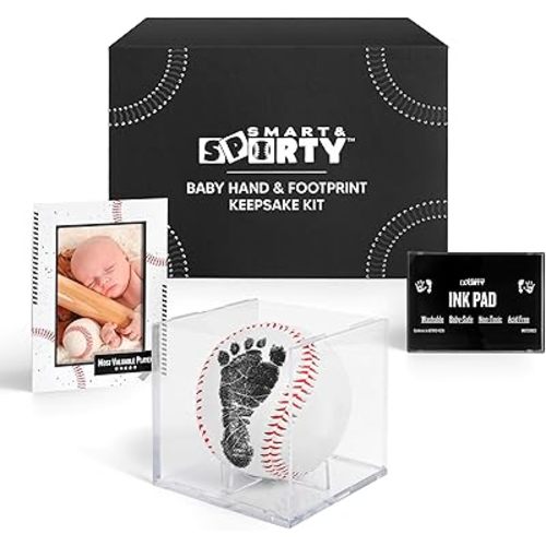 Baby Hand and Footprint Kit - Baby Baseball Handprint Kit - Baseball Baby Shower Gifts for Boys - New Dad Gifts for Men, New Baby Boy Gift Unique, First Time Dad Gifts, Newborn Keepsake